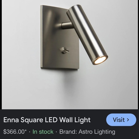 Astro Lighting Enna Square Switched LED Wall Scone MattNickel New In Box 1058046 - Picture 11 of 13